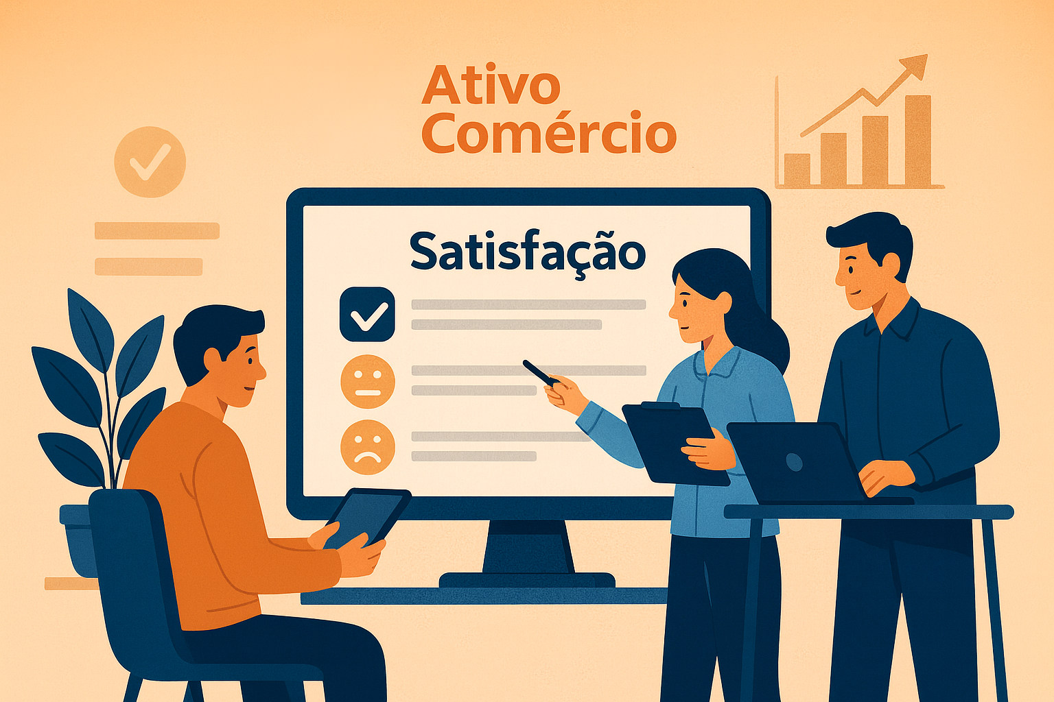Pessoa utilizando a plataforma Ativo Comércio